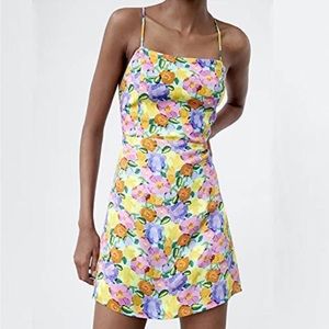 Zara Floral Print Backless Dress